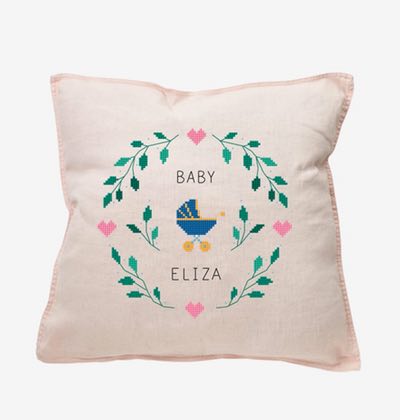 baby borduren kussen