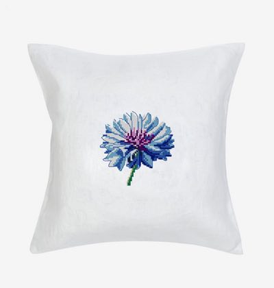 bloem borduren kussen