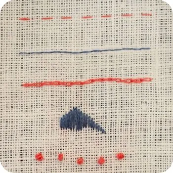 Vijf verschillende borduursteken