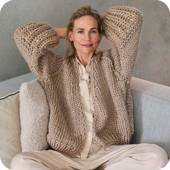 Chunky vest met glittergaren breien