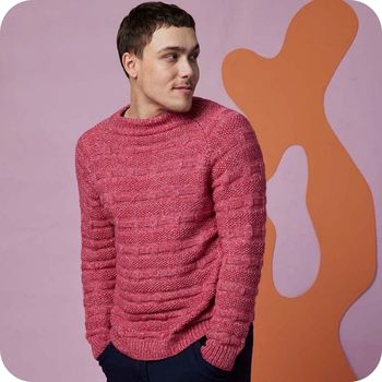 Gebreid gilet in oranje.