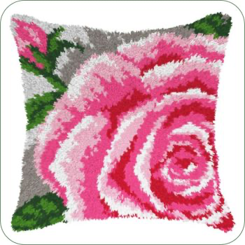 Kussen met bloem, geknoopt