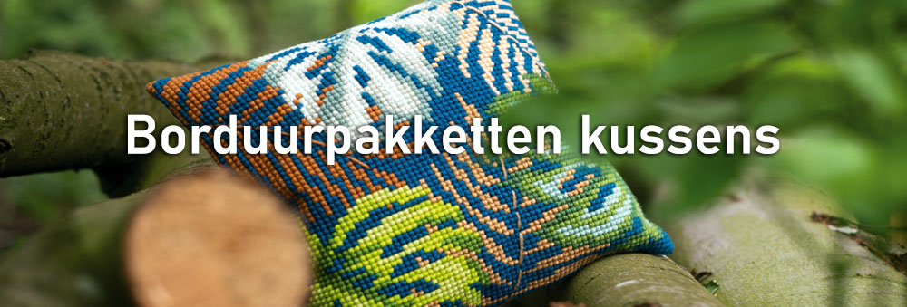 Borduur je eiegen kussen met dit kussen borduurpakket