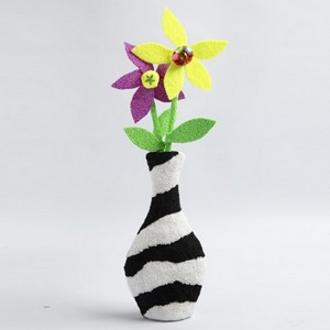 Vaas met bloemen kleien met Foam Clay