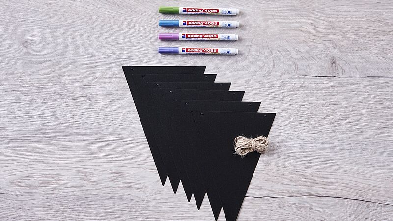 Maak je eigen decoratieve vlaggetjes stap 1