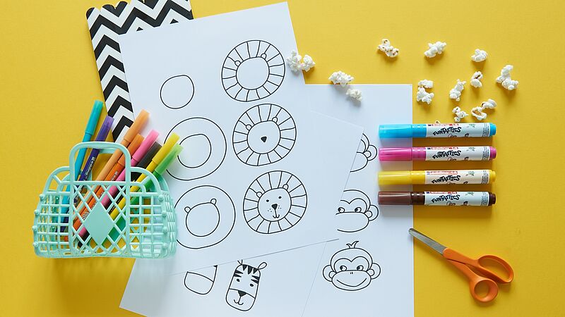 dierenplaatjes tekenen stap 1