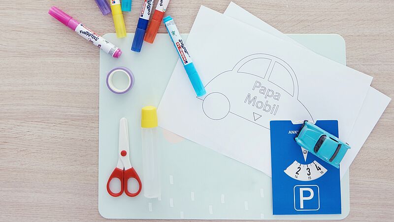 parkeerschijf knutselen stap 1 