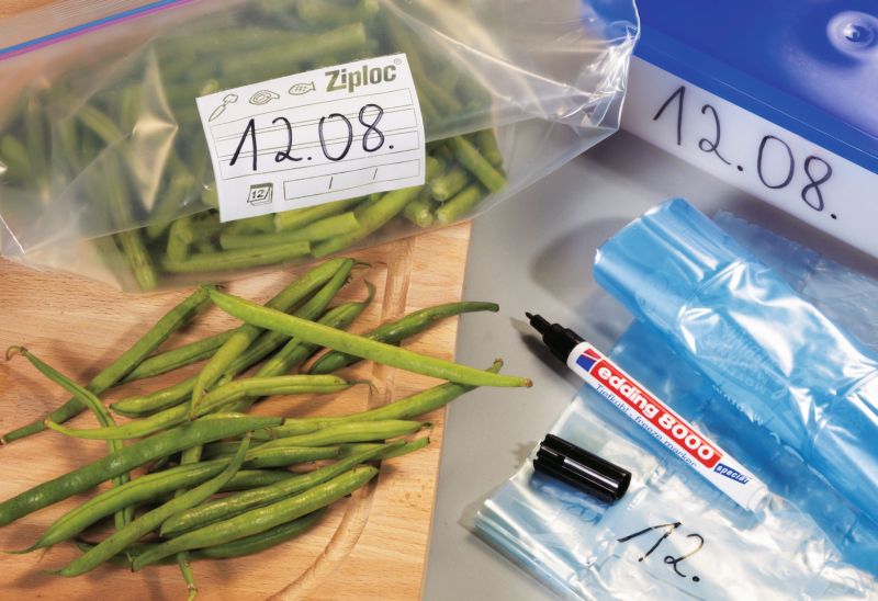 Markeer diepvrieszakken met Edding