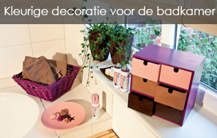 Kleurige decoratie voor de badkamer