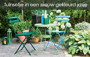 Tuinsetje in nieuws gekleurd jasje