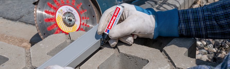 edding 500 schrijven op steen