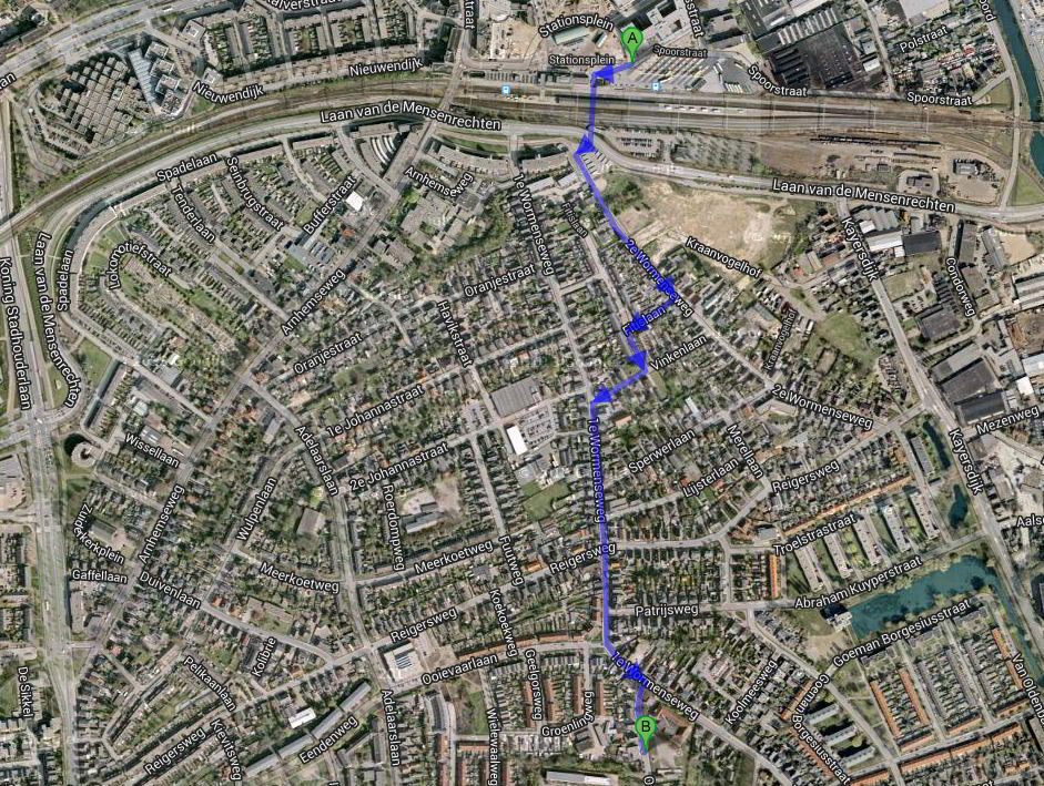 slechts 1,2km  van Centraal Station Apeldoorn naar Hobbygigant