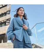 Damesvest met sjaalkraag breien - Lana Grossa breipakket