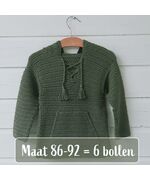 Kindertrui Hoodie haken - Hobby Gigant haakpakket, Kleur: Jeans
