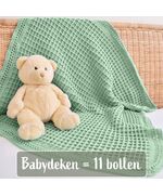 Babydeken haken in wafelsteek - haakpakket met gratis patroon