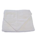 Badcape wit met borduurrand