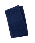 Handdoek donker blauw met borduurrand | HobbyGigant