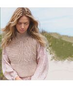 Dames spencer kabelmotief breien - Natural Alpaca Pelo breipakket