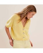 Damesvest met korte mouwen breien - Lana Grossa breipakket | hobbyigant.nl