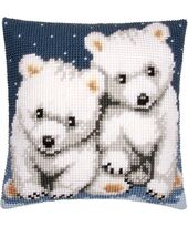 VERVACO Borduurpakket Kussen Kruissteek BERGLANDSCHAP Voorbedrukt Handwerkpakket voor Sierkussen 40 x 40 cm Zelf Maken Knutselen voor Volwassenen Woondecoratie DIY Cross Stitch Kit