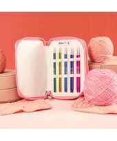 KnitPro Zing verwisselbare naaldenset – paar rondbreinaalden van 7 x 10 cm met accessoires Zing Midi-set, kleurgecodeerd voor beginners, professionals en geschenkdoos