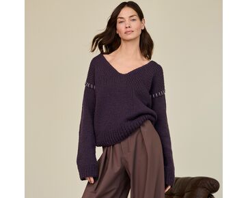 Damestrui met V-hals breien - Lana Grossa breipakket | hobbygigant.nl