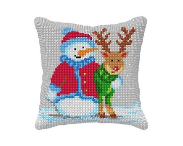 Sneeuwpop borduurkussen - Orchidea borduurpakket | hobbygigant.nl