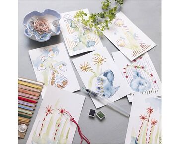 Kaarten borduren en schilderen - mini hobbyset Creativ Company | hobbygigant.nl