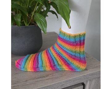 Bananen sokken breien, sokken zonder hiel - Hobby Gigant breipatroon