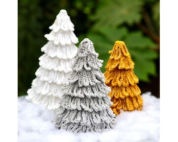 Kerstboompjes haken in 3 kleuren - Hobby Gigant haakpakket | hobbygigant.nl