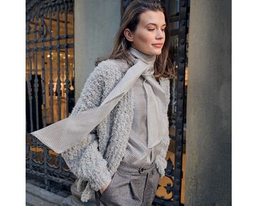 Bouclé damesvest Orsetto breien - Lana Grossa breipakket | hobbygigant.nl