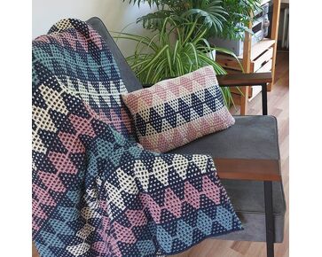 Mozaïek deken en kussen Wieber breien - Hobby Gigant breipakket | hobbygigant.nl