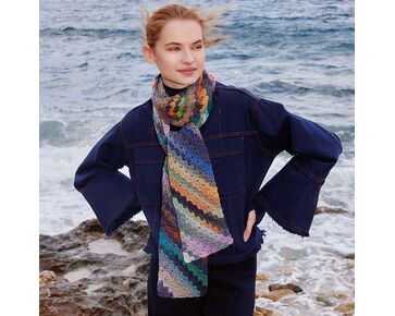 Kleurrijke sjaal Zoyra haken - Lang Yarns haakpakket | hobbygignt.nl