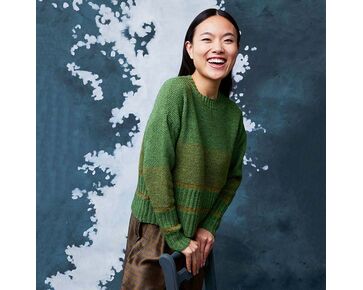 Damestrui Timea met gerstekorrel breien - Lang Yarns breipakket | hobbygigant.nl