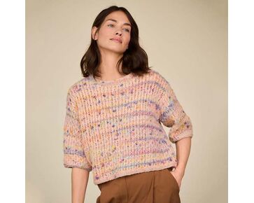 Korte mouwen truitje voor dames breien - Lana Grossa breipakket | hobbyigant.nl