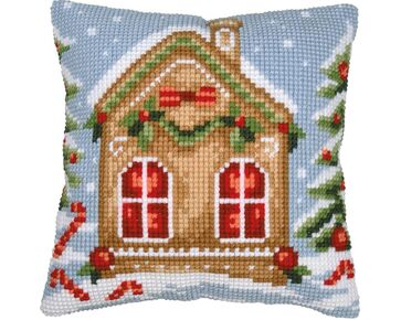 Kruissteekkussen kit Gingerbread huis - Vervaco borduurpakket | hobbygigant.nl