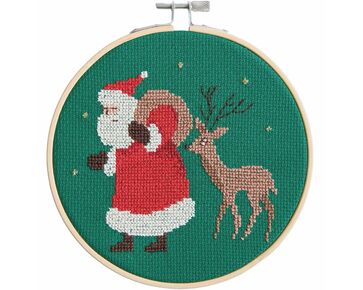 Kerstman en hert borduren - Rico Design borduurpakket | hobbygigant.nl
