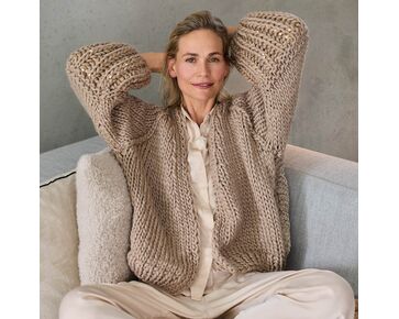 Chunky raglan damesvest met glitter breien - Breipakket | hobbygigant.nl