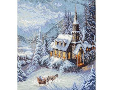 Kerk bij maanlicht borduren - Vervaco borduurpakket | hobbygigant.nl