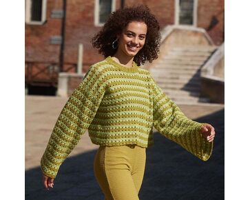 Tweekleurige damestrui haken - Lang Yarns haakpakket | hobbygigant.nl