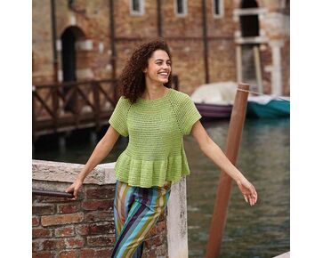 Dames zomertop haken - Lang Yarns Whisper haakpakkett | hobbygigant.nl