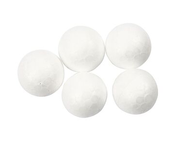Piepschuim ballen 8 cm - 5 stuks | Styropor ballen om te knutselen | hobbygigant.nl