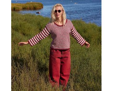 Bretons gestreepte zomertrui Chloé breien - Lang Yarns breipakket | hobbygigant.nl