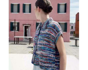 Mouwloos damesvest Jule breien - Lang Yarns breipatroon