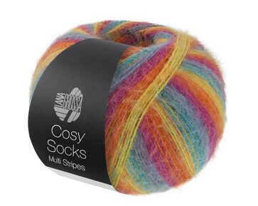 Lana Grossa Cosy Socks Multi Stripes 151 | gekleurd sokkengaren | hobbygigant.nl