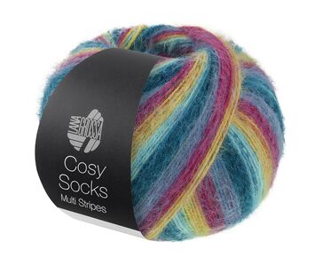 Lana Grossa Cosy Socks Multi Stripes 155 | gekleurd sokkengaren | hobbygigant.nl