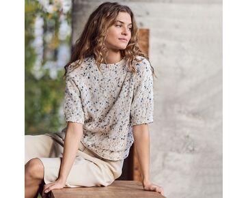 Zomershirt met spikkels breien - Lana Grossa Popcorn breipakket  | hobbygigant.nl