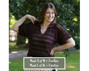 Dames polo shirt breien - Lang Yarns breipatroon