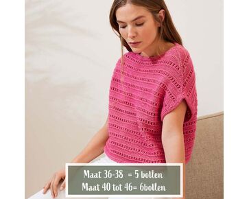 Dames zomertop breien - Lana Grossa Summer Softness breipatroon