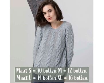 Damestrui met kabels - Lang Yarns Alpaca Superlight breipatroon